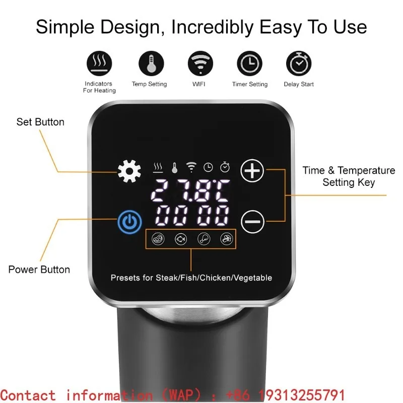 Sous Vide Immersion Circulator Wifi - 【Fashionable】SV-9008 Sous Vide Machine 1300W WIFI