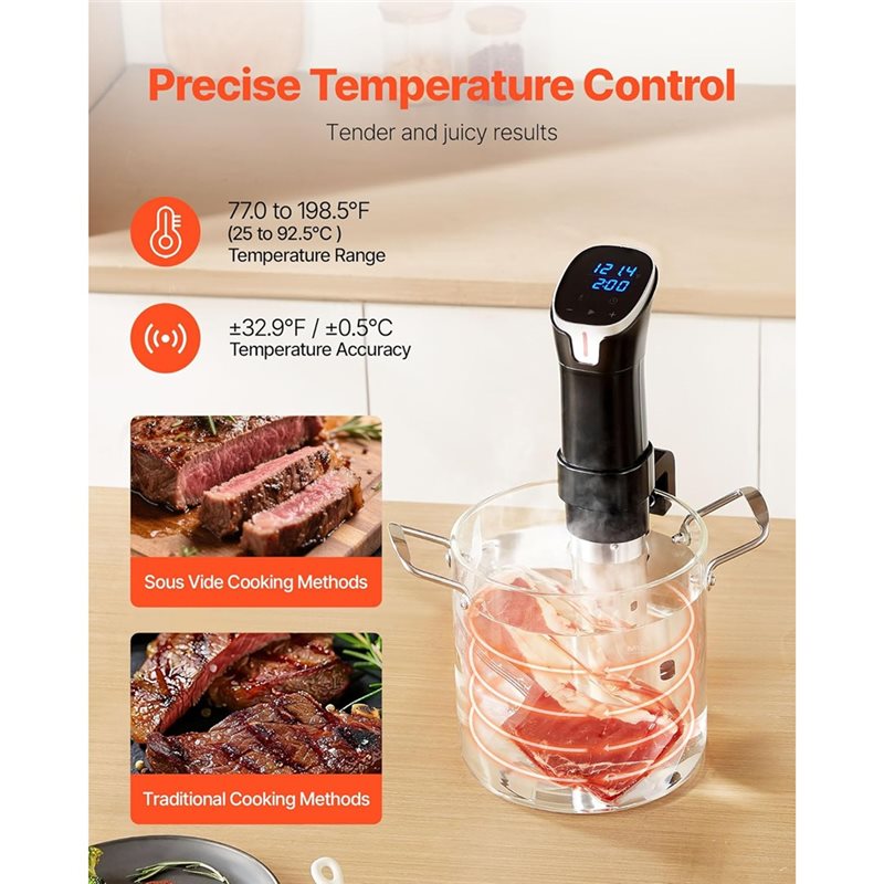 Sous Vide Precision Cooker 1100W - A23F-Precision Cooker Sous-Vide, 1100W Immersion Circulator