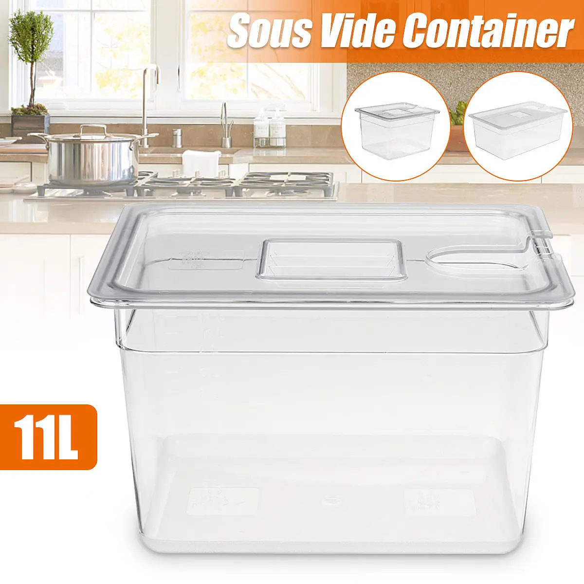 Sous Vide Container With Lid 11L - 6L 11L Sous Vide Container Water