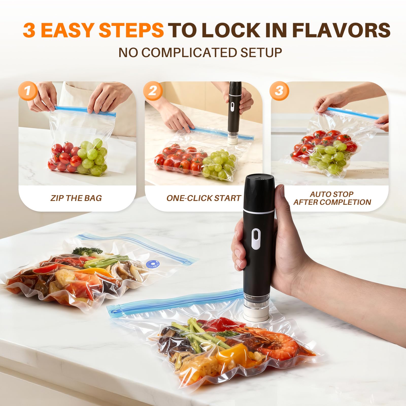 Food Vacuum Sealer, 60KPA Powe - Vacuum Sealer Machine For Sous Vide recension och pris