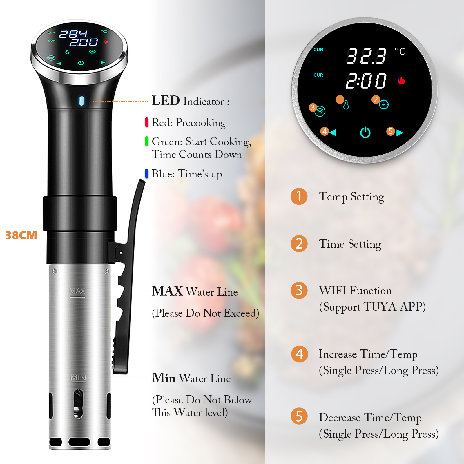 Sous Vide Cooker WiFi Digital  - Sous Vide Precision Cooker 1100W recension och pris