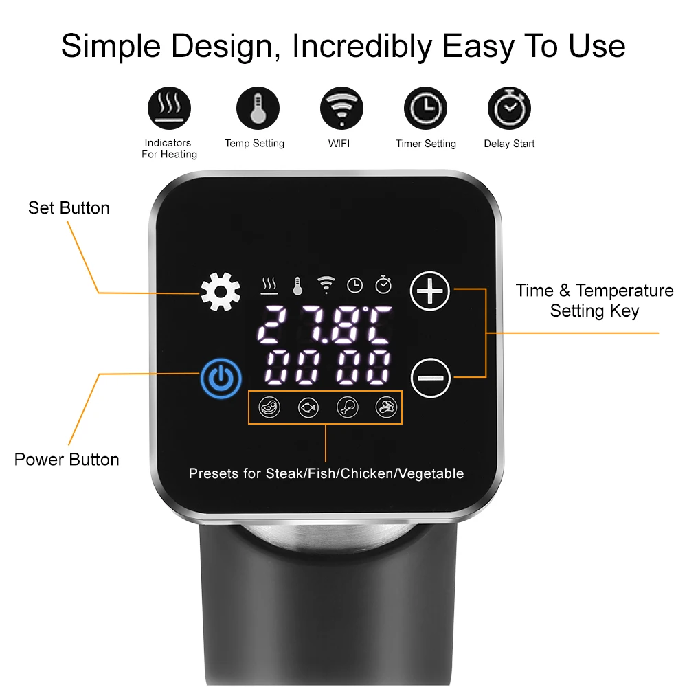 Slow Cooker WIFI 1300W Sous Vi - Sous Vide Immersion Circulator Wifi recension och pris