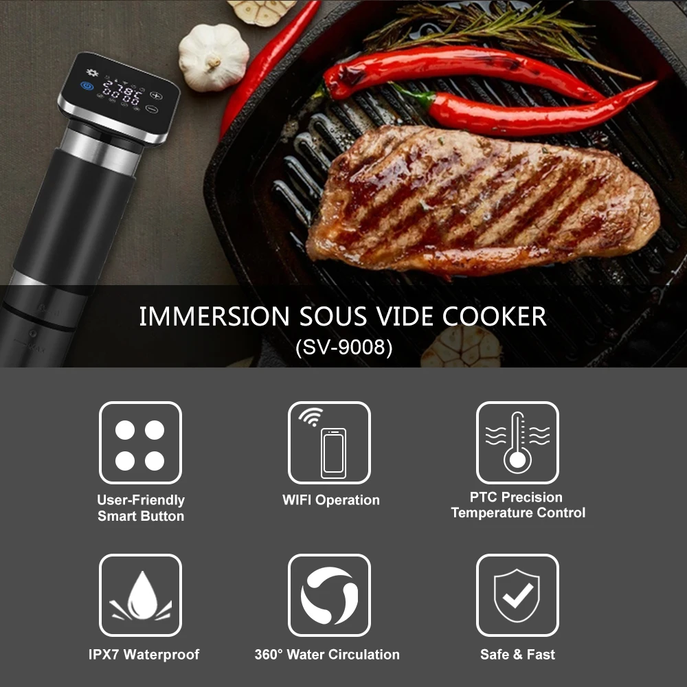 Slow Cooker WIFI 1300W Sous Vi - Sous Vide Immersion Circulator Wifi recension och pris