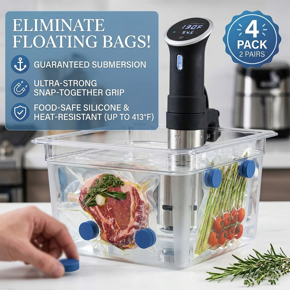 4 Pack Blue Sous Vide Magnets  - Sous Vide Weights Food Grade recension och pris