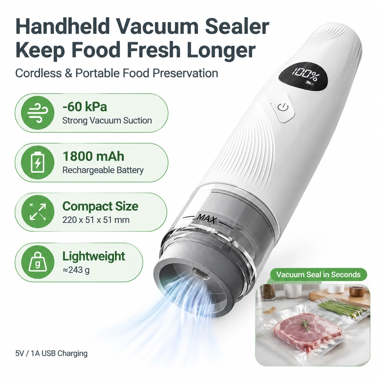 Handheld Vacuum Sealer, Portab - Vacuum Sealer Machine For Sous Vide recension och pris